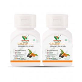 Vaddmaan Natural Strong Immunity Curcumin++ with Piperine Extract, 95% Curcuminoids â 60 Veg Capsules Pack of 2 (1000 mg/serve) supplement for Natural Strong Immunity, Brain, cardiovascular