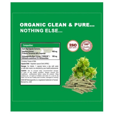 Vaddmaan Tribulus & KSM-66 Ashwagandha for Men, Male Vitality Supplement (Pack of 2) Vaddmaan Tribulus & KSM-66 Ashwagandha for Men, Male Vitality Supplement (Pack of 2)