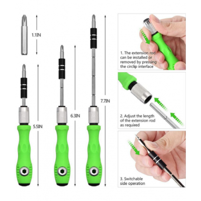 Vayu-32 in 1 Mini Screwdriver Bits Set with Magnetic Flexible Extension Rod