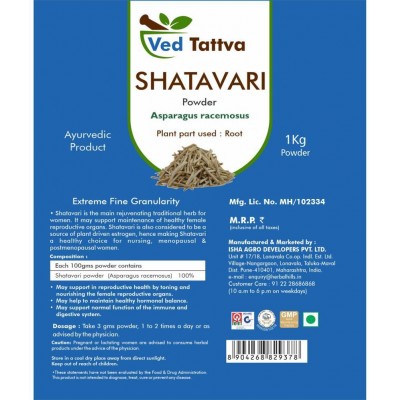 Ved Tattva Shatavari Powder 1 kg Pack Of 1