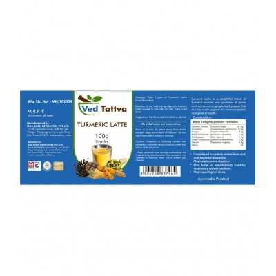 Ved Tattva Turmeric Latte Powder 100 gm Pack Of 1