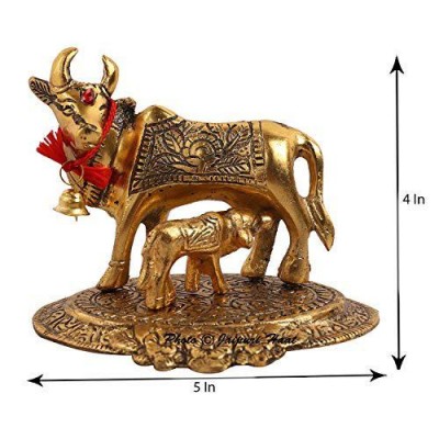 Veda Kamdhenu Cow and Calf Statue Figurine Idol