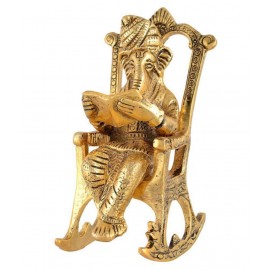 Vighnesh Art and Crafts Ganesha Sitting On Chair Reading Ramayana | Chair Ganesha | Kursi Ganesh