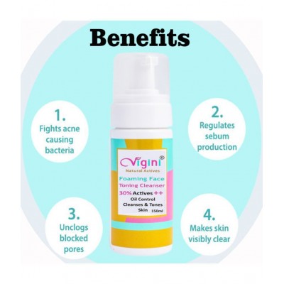 Vigini Anti Acne Serum With Foaming Face Wash Gel 200 ml Pack Of 2 Vigini Anti Acne Serum With Foaming Face Wash Gel 200 ml Pack Of 2