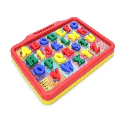 Villy Educational Alphabet Slate 2 in 1 to Learn Pictures, Spellings & Alphabets Along with Green Writing Board and Chalk in Multi Color for Kids.