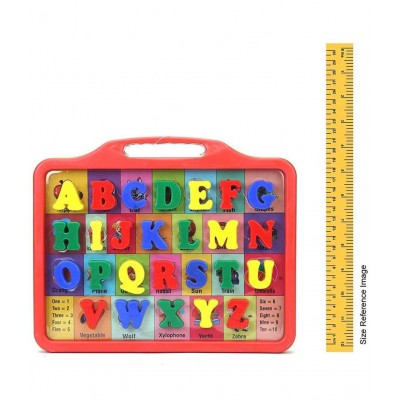 Villy Educational Alphabet Slate 2 in 1 to Learn Pictures, Spellings & Alphabets Along with Green Writing Board and Chalk in Multi Color for Kids.