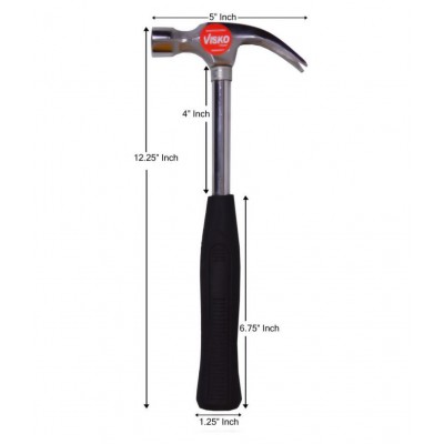 Visko 704 3/4 lb (12 oz) Steel Shaft Claw Hammer