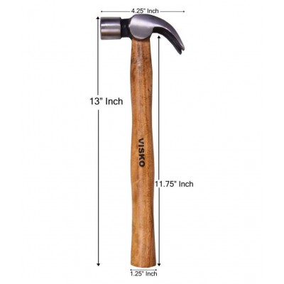 Visko 710 1 lb (16 oz) Claw Hammer With Wooden Handle