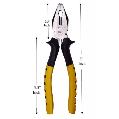 Visko 801 Home Tool Kit 3 Pieces ( 1 Pc 10" slip joint water pump plier, 1 Pc 8" combination plier and 1 Pc 10" Tin Cutter)