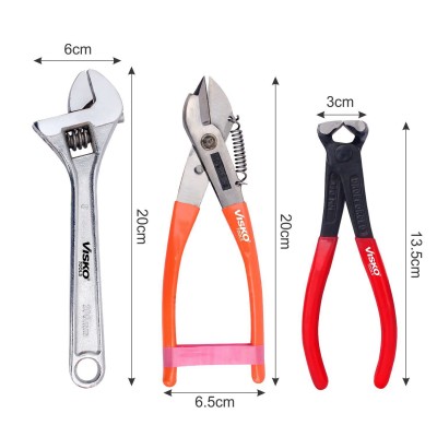 Visko 804 (1 Pc 8" katiya irani, 1 Pc 6" top cutter and 1 Pc 8" adjustable wrench)