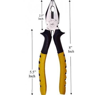 Visko-808 Set of 3 Hand Tool Combo Set (8ps Open End Spanner,Allen Key Set & 8inch Plier)