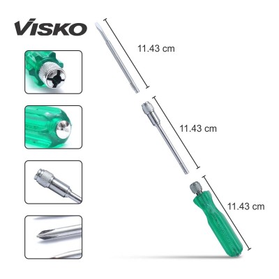 Visko Hand Tools Combo , 815 Tools Combo With 331 Phosphate Finish Single Sided Open End Wrench ,111 8 Blades Combination Screwdriver Set with Tester (9-Pieces) and S027 Recessed Panel Double Sided Combination Wrench (Pack of 6)