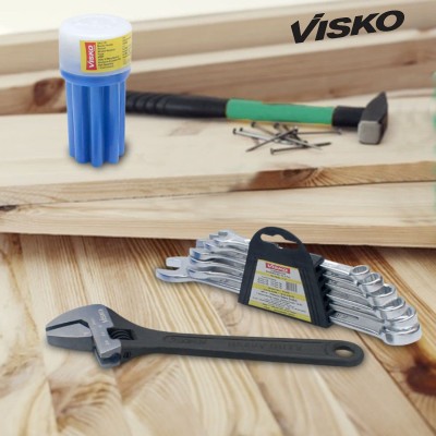 Visko Hand Tools Combo , 815 Tools Combo With 331 Phosphate Finish Single Sided Open End Wrench ,111 8 Blades Combination Screwdriver Set with Tester (9-Pieces) and S027 Recessed Panel Double Sided Combination Wrench (Pack of 6)