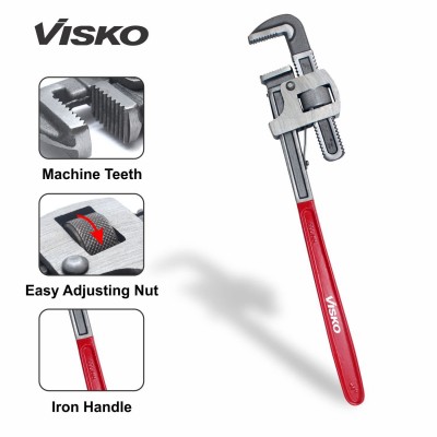 Visko Tools 404 10" Pipe Wrench, RED, 10 inches