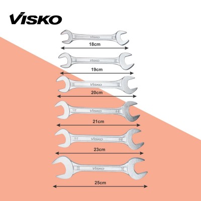 Visko Tools Steel S026 Doe Spanner Set, 12 Piece (Silver)