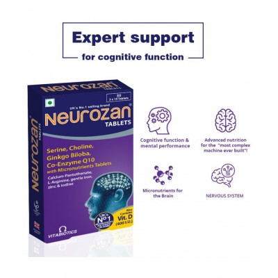 Vitabiotics Neurozan Cognitive Function Supplement 30 no.s Vitamins Tablets Vitabiotics Neurozan Cognitive Function Supplement 30 no.s Vitamins Tablets