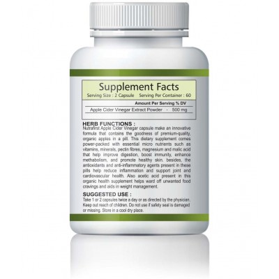 Vltava Apple Cider Vinegar Capsules for Weight Management 60 mg Unflavoured Single Pack