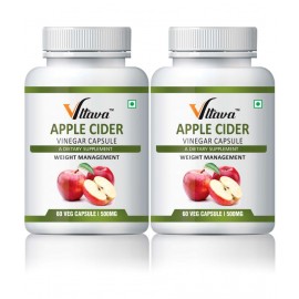 Vltava Apple Cider Vinegar Supplement for Weight Loss, 120 mg Unflavoured Pack of 2