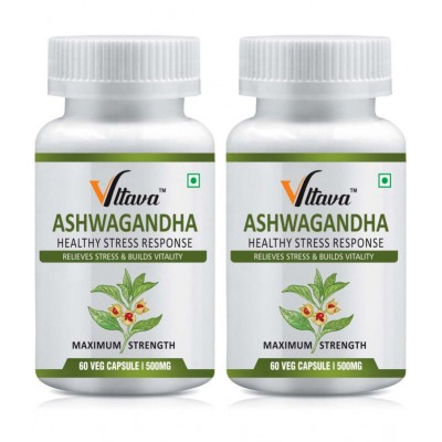 Vltava Ashwagandha Capsules | Ashwagandha For Men Women | Stamina capsule 120 mg Unfalvoured Minerals Capsule Pack of 2 Vltava Ashwagandha Capsules | Ashwagandha For Men Women | Stamina capsule 120 mg Unfalvoured Minerals Capsule Pack of 2
