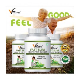 Vltava Fast Slim Pure & Organic, Weight Loss Supplement 180 mg Unflavoured Pack of 3