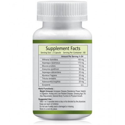 Vltava GAIN MAXX Weight Gainer Capsules Supplement for Increase Appetite & Promote Weight Gain 100% Natural 120 mg Unflavoured Pack of 2