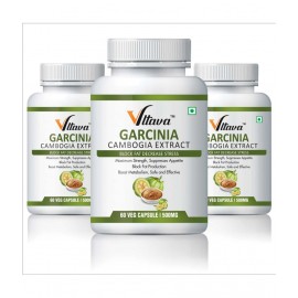 Vltava Garcinia Cambogia Extract for Men and Women | 180 gm Unflavoured Pack of 3