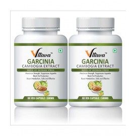 Vltava Garcinia Cambogia (HCA 70%) Fat Burner 500 Mg 120 gm Unflavoured Pack of 2