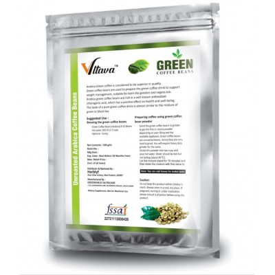 Vltava Green Coffee Beans for Weight Loss Unroasted 200 gm Unflavoured Single Pack