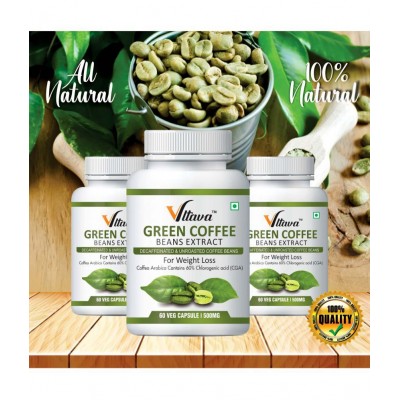 Vltava Green Coffee For Weight Loss and Improve Immunity 180 gm Unflavoured Pack of 3