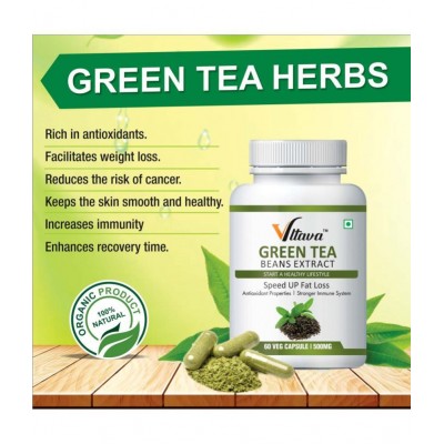 Vltava Green Tea Slim Capsule Fat Burner Weight Loss 60 mg Unflavoured Single Pack