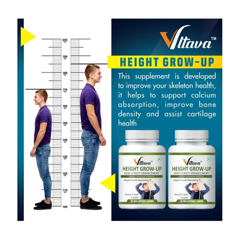 Vltava Height GROW UP CAPSULES HERBAL HEIGHT GROWTH SUPPLEMENT 120 mg Unflavoured Minerals Capsule Pack of 2