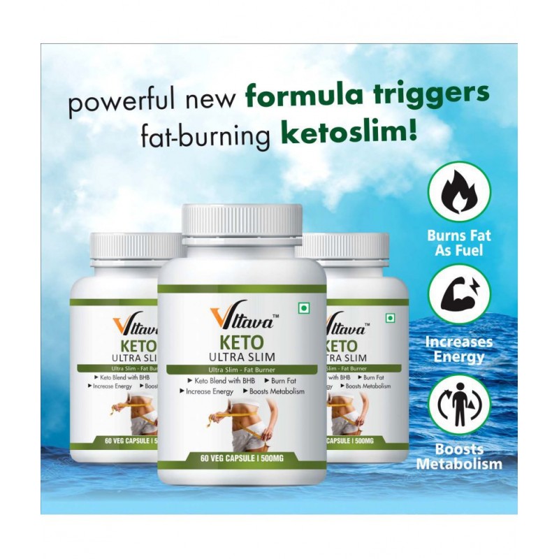 Vltava Keto Fat Burner Garcinia, Green Tea, Green Coffee, 180 mg Unflavoured Pack of 3