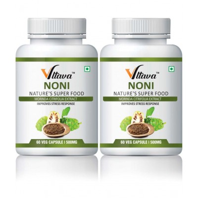Vltava Noni Extract Supplement|Good For Body Detoxifier, Joint Pain Relief 120 mg Unflavoured Minerals Capsule Pack of 2