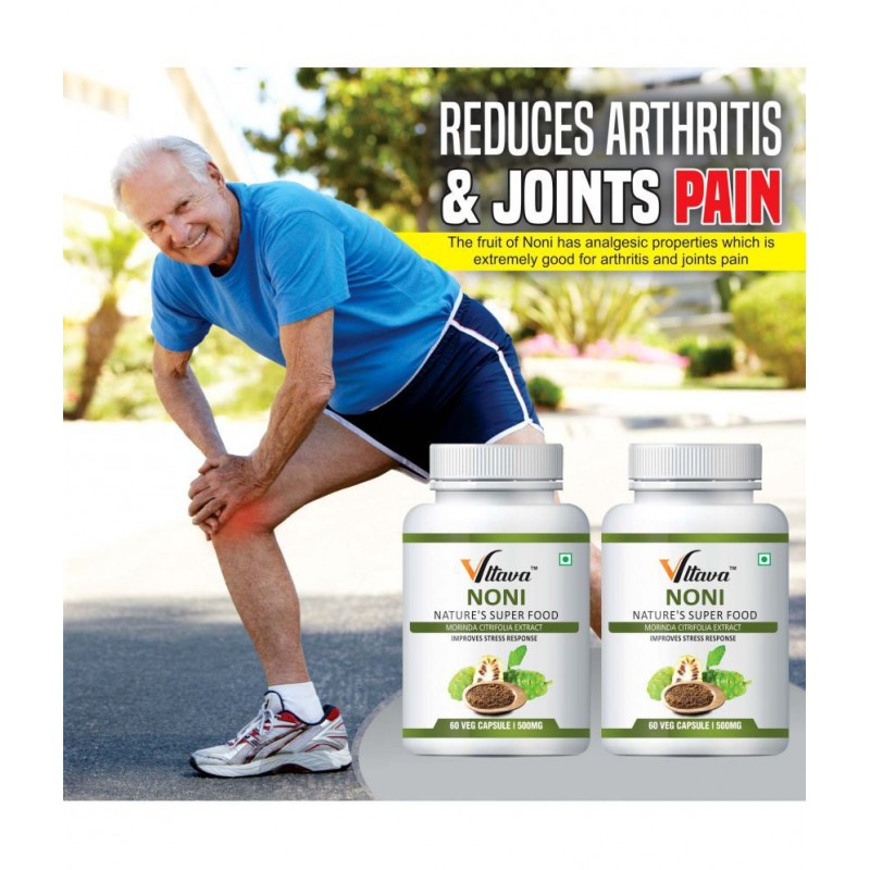 Vltava Noni Extract Supplement|Good For Body Detoxifier, Joint Pain Relief 120 mg Unflavoured Minerals Capsule Pack of 2