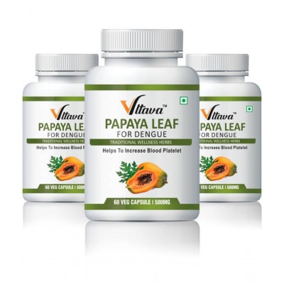 Vltava Papaya Leaf Extract Powerful Anti-oxidants & Improve Blood Platelets 180 mg Unfalvoured Minerals Capsule Pack of 3 Vltava Papaya Leaf Extract Powerful Anti-oxidants & Improve Blood Platelets 180 mg Unfalvoured Minerals Capsule Pack of 3
