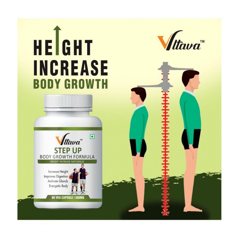 Vltava Step Up Body Growth Formula Height Improvement Herbal Capsules 60 mg Unflavoured Minerals Capsule Vltava Step Up Body Growth Formula Height Improvement Herbal Capsules 60 mg Unflavoured Minerals Capsule