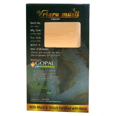 Vrinda Musli Capsules Stamina Booster & Energy Booster Capsules - Power Booster Capsules 10 gm Energy Multivitamins Capsule