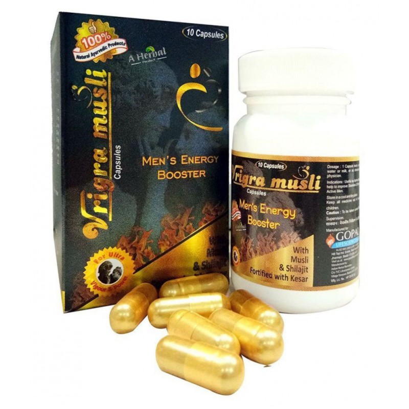 Vrinda Musli Capsules Stamina Booster & Energy Booster Capsules - Power Booster Capsules 10 gm Energy Multivitamins Capsule