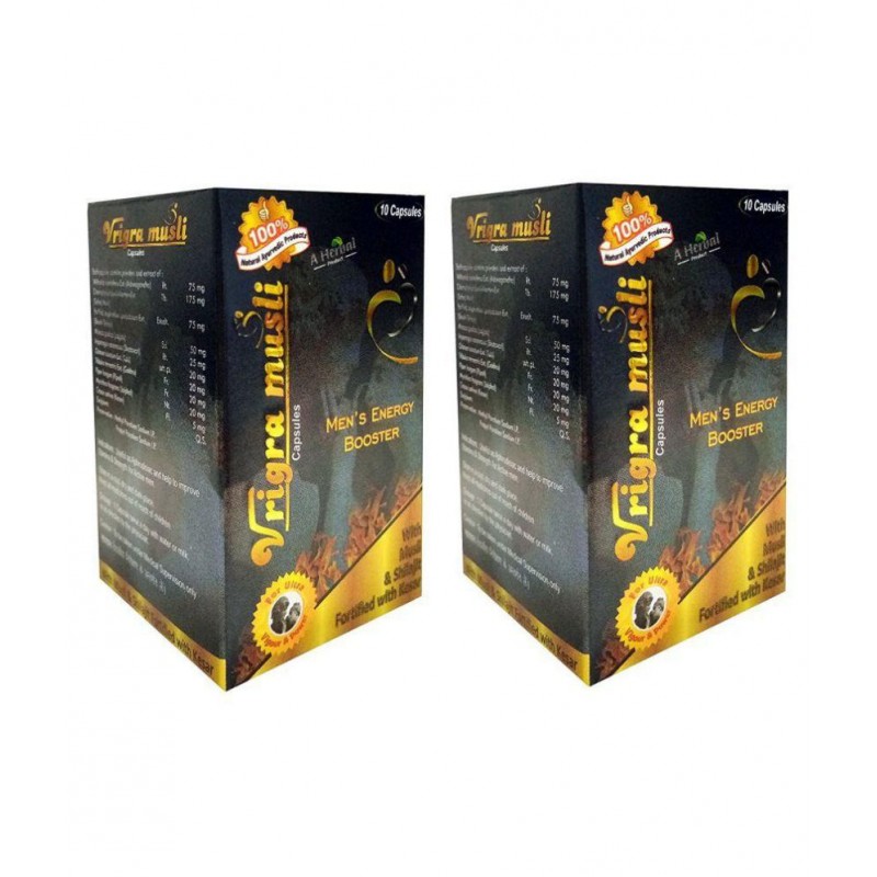 Vrinda Musli Power Capsules For Stamina & Strength For Men 20 gm Energy Multivitamins Capsule Pack of 2