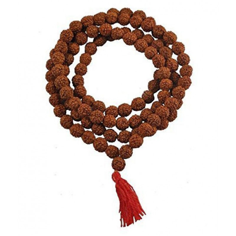 Vrinda PNB 100 % Original Nepal 5 Mukhi Rudraksha Mala 108 +1 Beads Each Beads (8 mm ) Length 36 Inches