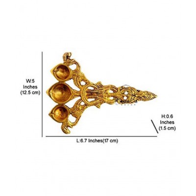 Vyomika Decor Brass Tri-mukhi Peacock metal Aarti Pooja Spoon…