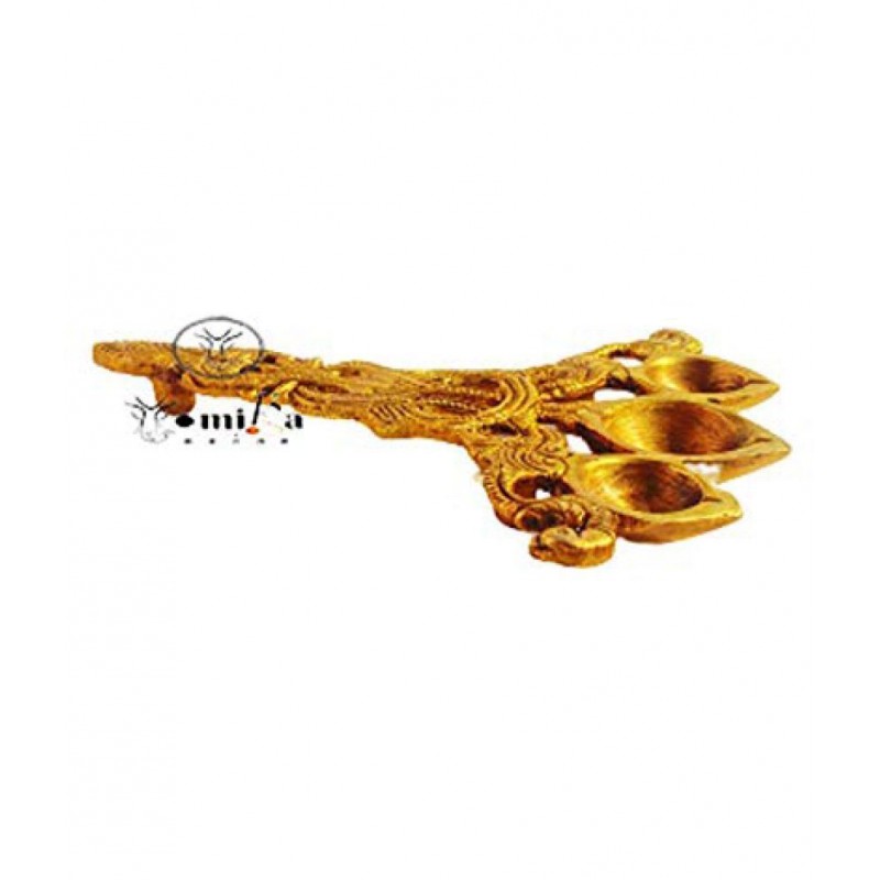 Vyomika Decor Brass Tri-mukhi Peacock metal Aarti Pooja Spoon…