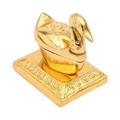 Vyomika Decor Golden Metal Duck with Chandan Roli Chopda for Pooja Purpose and Gift.