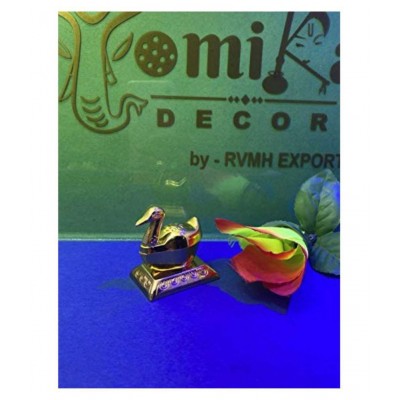 Vyomika Decor Golden Metal Duck with Chandan Roli Chopda for Pooja Purpose and Gift.
