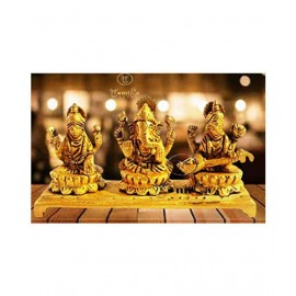 Vyomika Decor Lakshmi Ganesha Saraswati Brass Idol