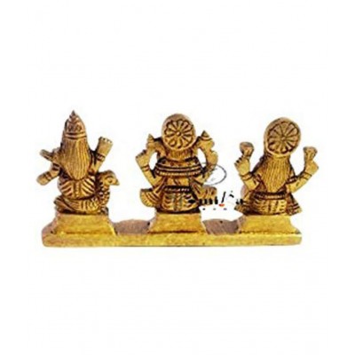 Vyomika Decor Lakshmi Ganesha Saraswati Brass Idol