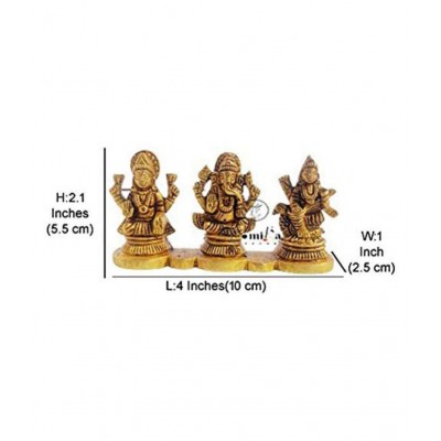 Vyomika Decor Lakshmi Ganesha Saraswati Brass Idol