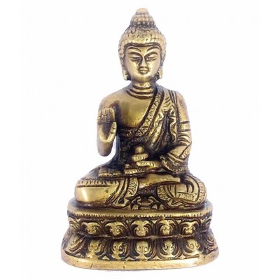 Vyomika Decor Normal Brass Buddha Idol 8 x 5 cms Pack of 1