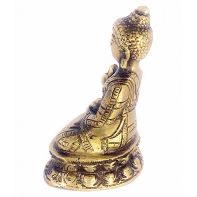 Vyomika Decor Normal Brass Buddha Idol 8 x 5 cms Pack of 1