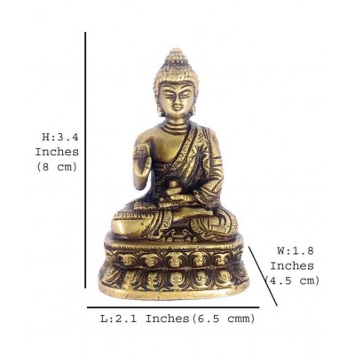 Vyomika Decor Normal Brass Buddha Idol 8 x 5 cms Pack of 1